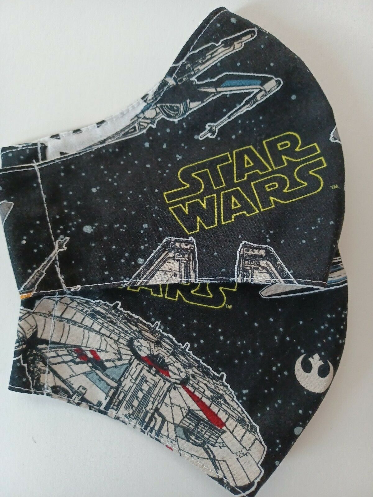 FACE MASK WASHABLE COTTON REUSABLE REVERSIBLE STAR WARS BLACK PRINT MASK - $4.94