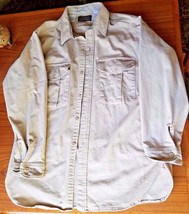 Eddie Bauer Vintage Men&#39;s Shirt Size XL Long Sleeve 100% Cotton Sand Lig... - $16.44