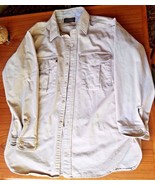 Eddie Bauer Vintage Men&#39;s Shirt Size XL Long Sleeve 100% Cotton Sand Lig... - $16.44