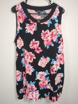 Ellen Tracy Women Pink and White Sleeveless Top Stretchy Jersey Tank Size XL - £11.98 GBP
