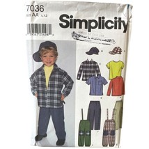 Simplicity Sewing Pattern 7036 Hat Shirt Pants Overalls Child Size 1/2-2 - £7.22 GBP