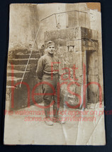 Vintage 1900&#39;s 3.75&quot;x 5.5&quot;  B&amp;W photo Unknown Military Man - £6.80 GBP