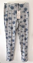 Nanette Lepore Blue Floral Gray Stripe Plaid Print Pants Stretch women&#39;s MEDIUM - £35.59 GBP