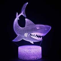 Shark series 3d small table lamp creative colorful touch LED light - £33.96 GBP