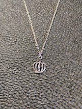 925 Sterling Silver Plated Crown Necklace Silver Color - $245.38 MXN