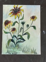 Vintage Artist Signed Painted or Colored Drawing of THE DAISYs in Mat Re... - £13.09 GBP