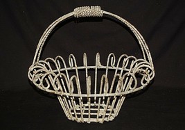 Old Vintage Primitive Egg Basket or Planter Heavy Metal Country Farm Hou... - $49.49