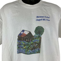 Bluebonnet Festival Vintage 90s T Shirt X-Large Chappell Hill Texas Mens White - $35.33
