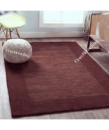 Handmade Woolen Modern Design Solid Purplish Bro  color Plain Are rug  8... - $5,581.08 MXN+