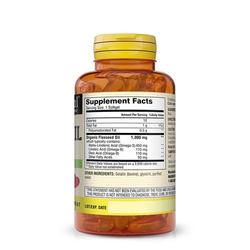 3 PACK MASON NATURAL Flaxseed Oil 1000mg *05/27* Omega 3-6-9 Softgels for Heart Item image 2