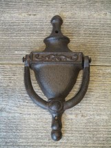 Large Cast Iron Antique Style Rustic Door Knocker Brown Finish Classic Front  - £11.72 GBP