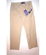 NWT New Womens NYDJ Office Work Date Slacks Pants 4 Khaki Crop Sand Lift Tuck  - $116.82