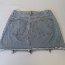 Sadie & Sage Women's Blue Button Fly Denim Frayed Mini Skirt Pockets Waist 32" image 13