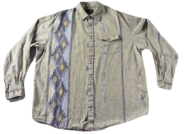 Vintage High Noon Western Mens Long Sleeve Aztec Button Shirt XL - £31.15 GBP