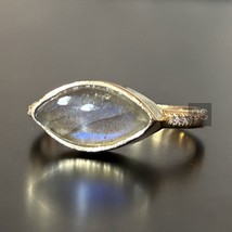 Labradorite Ring 925 Sterling Silver Gold Filled Handmade Gemstone Women&#39;s Ring - £55.85 GBP