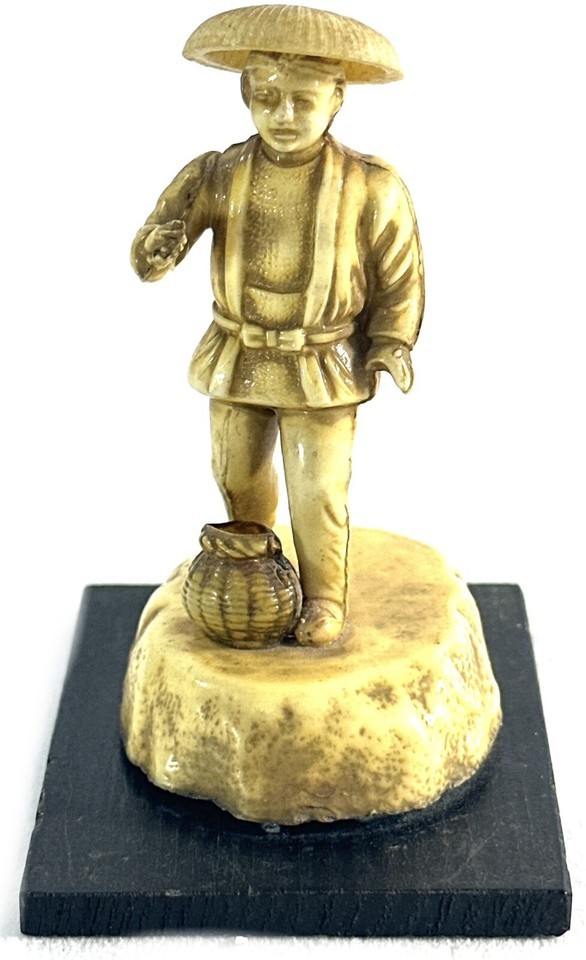 Rare Vintage 1940&#39;s-50s Miniature Celluloid Plastic Japan Figure w/Base - $6.73