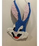 Vintage Bugs Bunny Popcorn Melted Plastic Looney Tunes 22&quot; Wall Hanging ... - $29.69