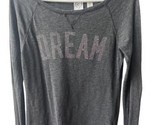 Aeropostale Gray  Womens S  T shirt Rhinestoned Dream Long sleeved Round... - $8.22