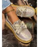 Rhinestone Bow Round Toe Slip-Ons - $105.24 CAD+