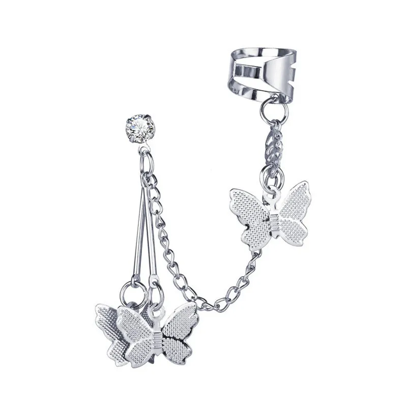 Fashion Geometric Butterfly Clip Earring For Teens Women Ear Cuffs Cool Jewelry  - £11.42 GBP