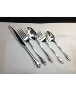 1847 Rogers Bros REMEMBRANCE  5 PC Place Setting Silver Plate Flatware VFC! - £13.25 GBP