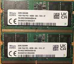 Sk Hynix 32GB(2X16GB) DDR5 4800 Sodimm 1Rx8 pour Ordinateur Portable P/N : - £94.38 GBP