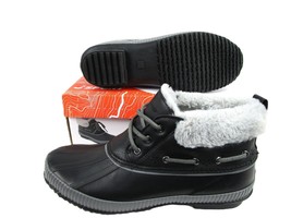 JSport Mary  Size 10 Black Rain Duck Boot Women&#39;s Waterproof Faux Fur An... - £27.56 GBP