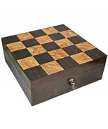 Brizard and Co &quot; Checkers&quot;  Ebony and Olive Wood with Leather Humidor 10... - $28,185.38 MXN