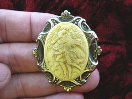 (cm1-10) Cupid Psyche Angel CAMEO brooch Pin Pendant Greek myth mythical angels - £25.58 GBP