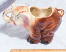 Vintage Elephant Ceramic Bud Vase Planter made in USA mv - £33.85 GBP