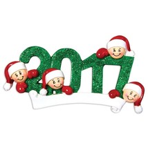 2017 Face Family Of 4 Personalized Christmas Tree Ornament Holiday Gift - £10.11 GBP