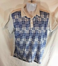 Ryan Shekler Boys Sz M Polo Top Shirt Blue White - $7.91