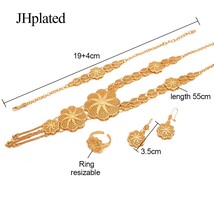 Dubai Hawaiian Gold plated bridal Jewelry sets Necklace Earrings Bracelet Rings  - £42.86 GBP