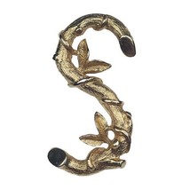 Sarah Coventry Letter S Initial, Monogram Twig Bamboo Gold Tone Brooch Pin - £7.58 GBP