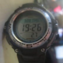 Casio World Time Watch Digital Black Gray 3157 SGW-100 5 Alarms Working - £29.31 GBP