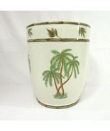 Palm Tree Bamboo Tropical Ceramic Waste Basket - £37.74 GBP