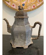 Antique Chinese Pewter Teapot with Foo Dog Finial - £96.75 GBP