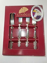 Ginkgo Pineapple Stainless Spreader Knives 18/10 Helmick Lot 4 Never Used W Box - £22.78 GBP