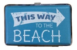 This way BEACH  Pocket Business ID Credit Card Wallet Holder Aluminum RFID Case - £6.71 GBP