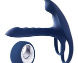 BLUE FOX VIBRATING GIRTH ENHANCER PENIS SLEEVE COCK RING WITH CLIT TEASER - $58.79