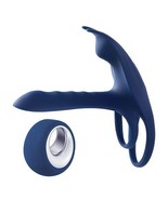 BLUE FOX VIBRATING GIRTH ENHANCER PENIS SLEEVE COCK RING WITH CLIT TEASER - £46.71 GBP