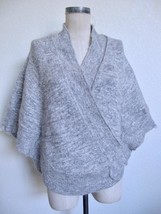 Anthropologie Knitted &amp; Knotted Celia Oversized Wrap Cardigan Sweater S Gray - £23.78 GBP
