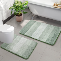 2 Piece Ombre Bath Mat Set Bathroom Rugs, Non Slip Ultra Soft and Water A - $58.40