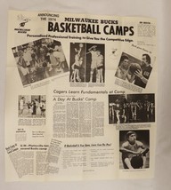 ORIGINAL Vintage 1974 36x38&quot; Milwaukee Bucks Basketball Camp Poster - £62.27 GBP