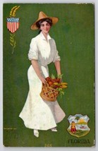 Florida State Girl Artist Signed St John Postcard B45 - £11.95 GBP