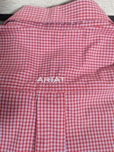 Ariat Pro Series Shirt Mens Red Blue Plaid Long Sleeve Button Work Western - $24.75