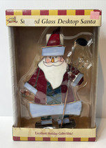 11.5&quot; Stained Glass Desktop Golfing Santa Club House collection - £13.38 GBP