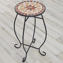 MOSAIC Accent End Side Table Plant Stand Outdoor Patio Porch Deck Furniture - £62.90 GBP