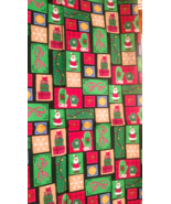 Fabric Red Rooster &quot;Icons&quot; Christmas Santa Buttons Bows Presents 14&quot; x 2... - $3.16 CAD