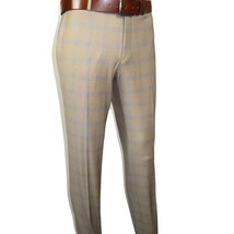 Men Suit BERLUSCONI Turkey Italian Wool 180's Glenn Plaid K167-07 Beige Blue image 11